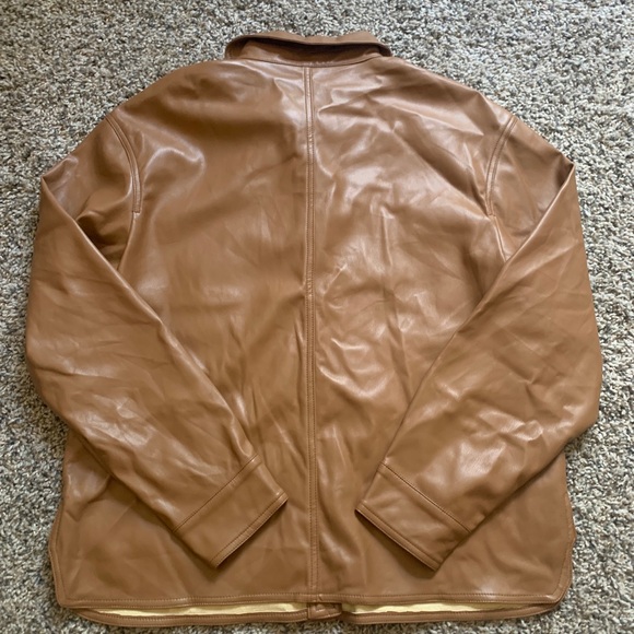 Lumiere Tan Faux Leather Women's Jacket - Picture 4 of 5